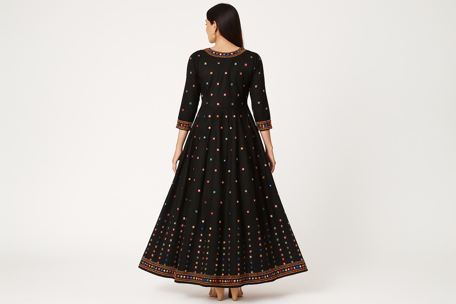Black Anarkali Back