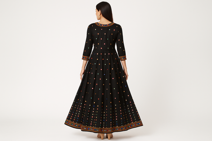 Black Anarkali Back