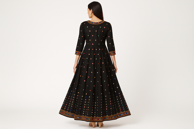 Black Anarkali Back