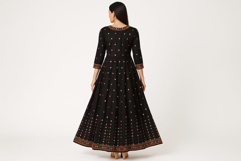 Black Anarkali Back
