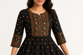 Black Anarkali Detail