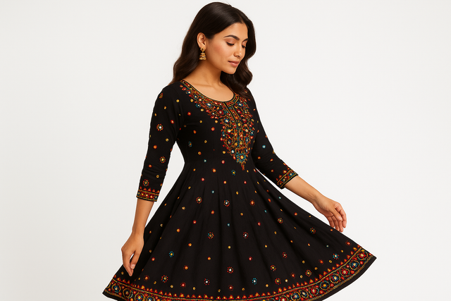 Black Anarkali Side