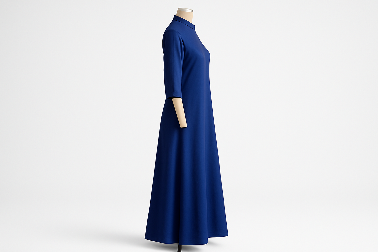 Royal Blue Embroidered Floor-Length Kurti