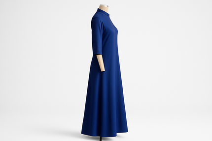 Royal Blue Embroidered Floor-Length Kurti