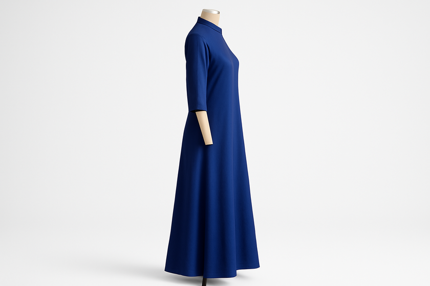 Royal Blue Embroidered Floor-Length Kurti