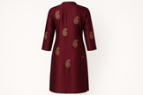 Deep Maroon Silk Blend Kurti with Paisley Embroidery