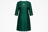 Emerald Green Silk Blend Kurti with Silver Thread Work