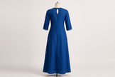 Royal Blue Embroidered Floor-Length Kurti