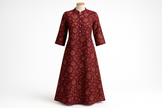 Maroon Floral Print Floor-Length Kurti