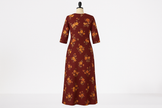 Maroon Floral Print Floor-Length Kurti