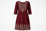 Deep Maroon Embroidered Kurti with Silver Zari Work