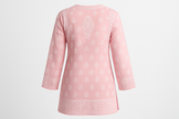 Soft Pink Chikankari Embroidered Kurti - Traditional Lucknowi Work